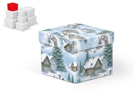 Krabice dárková vánoční C-V010-C 12x12x10cm