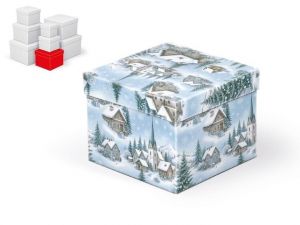 Krabice dárková vánoční C-V010-D 14x14x11cm