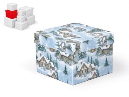 Krabice dárková vánoční C-V010-E 16x16x12cm