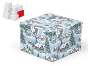 Krabice dárková vánoční C-V010-H 22x22x15cm