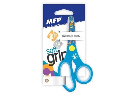 Nůžky 13cm pro leváky potištěné E17 left modré