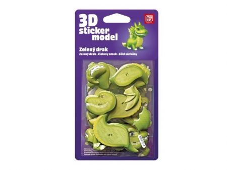 3D Sticker Model Ještěrky Zelený drak- MAKE