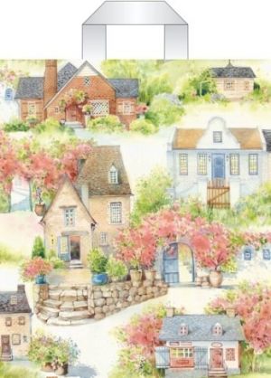 Taška 45 x 40 s uchy dům se zahradou