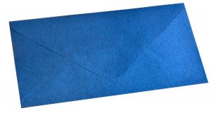 Obálka DL 11,2x21,9 cm metalická s ražbou, modrá