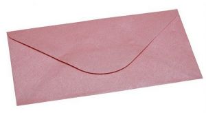 Obálka DL 11,2x21,9 cm metalická s ražbou, růžová