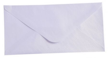 Obálka DL 11,2x21,9 cm metalická s ražbou bílá