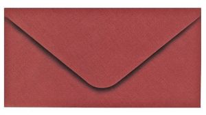 Obálka DL 11,2x21,9 cm metalická s ražbou červená