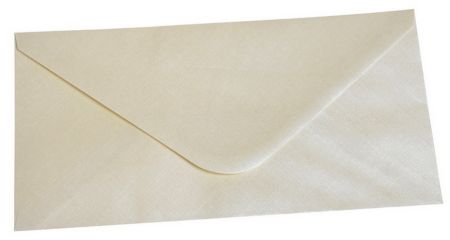 Obálka DL 11,2x21,9 cm metalická s ražbou krémová 10ks