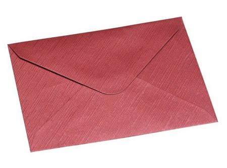 Obálka C6 11,2x15,8 cm metalická s ražbou, červená<br />