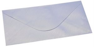 Obálka DL 11,2x21,9 cm metalická s ražbou bílá