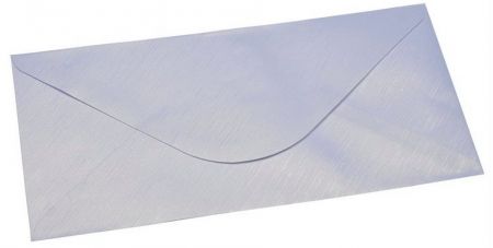 Obálka DL 11,2x21,9 cm metalická s ražbou bílá