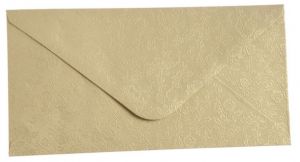 Obálka DL 11,2x21,9 cm metalická s ražbou krémová