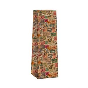 ARGUS Dárková papírová taška NATUR na víno (11 x 36 cm) 07340148