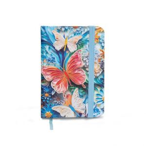 ARGUS Zápisník s barevnou ořízkou 7,5x10,5 cm, motýli 3 14040003