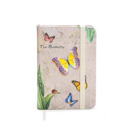 ARGUS Zápisník s barevnou ořízkou 7,5x10,5 cm, motýli 4 14040004