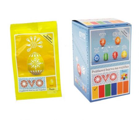 Velikonoční barvy na vajíčka-žlutá prášková 5g OVO
