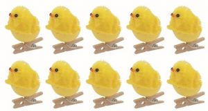 Kuřátko ve skořápce žluté 2 x 2,5 x 2 cm na kolíčku, 10 ks