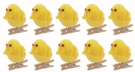 Kuřátko ve skořápce žluté 2 x 2,5 x 2 cm na kolíčku, 10 ks 