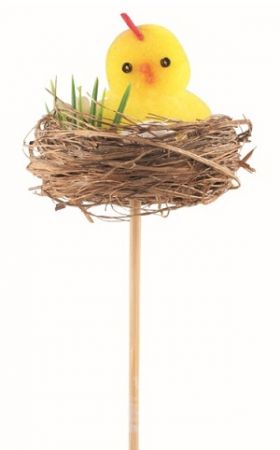 Kuřátko v hnízdě 5 x 5 x 5 cm + špejle