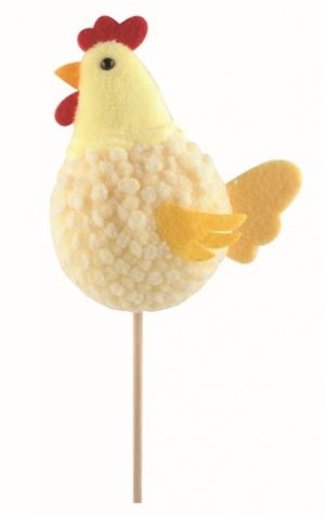 Kohout žlutý 8,5 x 9 x 4,5 cm + špejle