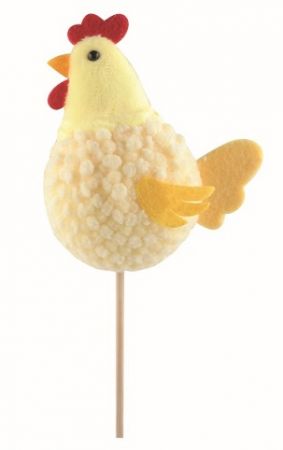 Kohout žlutý 8,5 x 9 x 4,5 cm + špejle