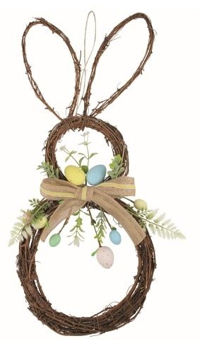 Dekorace velikonoční zajíc z proutí 23 x 54 x 4 cm