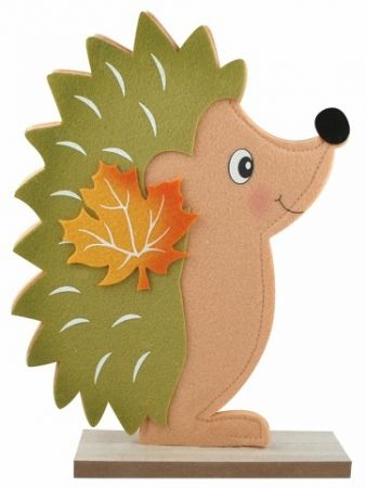 Ježek filcový zelený 18 x 30,5 x 5 cm na postavení