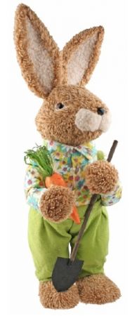 Dekorační Zajíc s lopatkou 15 x 50 x 18 cm na postavení