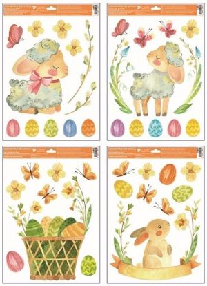 Okenní fólie s glitry Velikonoční 30 x 42 cm