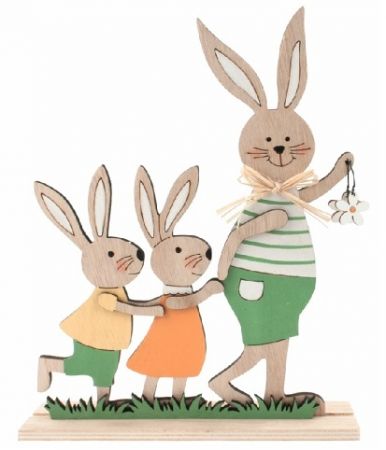 Dekorace Zaječí rodina 18 x 22 x 4,5 cm na postavení