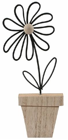 Květina z kovu 8,5 x 18 x 2 cm na postavení