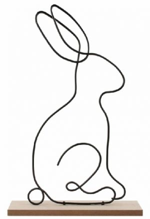 Zajíc z kovu 17 x 31,5 x 5 cm na postavení