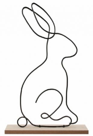 Zajíc z kovu 17 x 31,5 x 5 cm na postavení