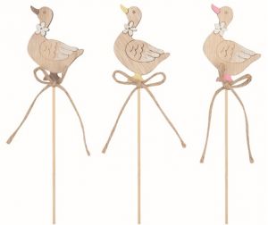 Husa dřevěná 4,5 x 5,5 x 0,5 cm + špejle