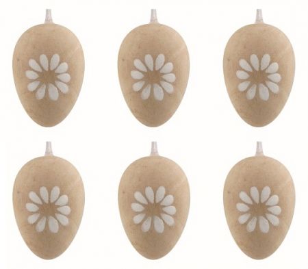 Vajíčka dřevěná 4 cm na zavěšení, 6 ks v sáčku 