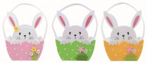 Košík z filcu s dekorem Zajíce 17 x 9 x 10,5 cm + Zajíc + poutko