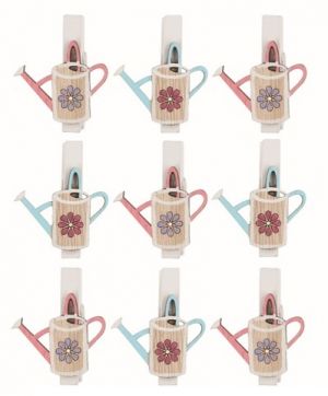 Konev dřevěná 3,5 x 3 x 0,3 cm na kolíčku, 9 ks v sáčku