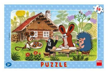 Puzzle deskové Krtek na návštěvě, 15 dílků