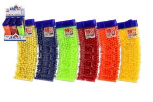 Kuličky do pistole 800ks plast asst 6 barev v plastové krabičce 7x17cm