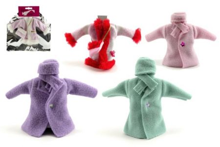 Šaty/Oblečky kabátek na panenky asst v sáčku 21x30cm