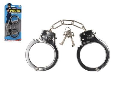 Pouta policejní kov 17cm s klíčem na kartě