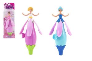 Vystřelovací víla panenka plast 17cm asst v krabičce 8x24x6cm 4 barvy