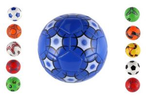 Míč fotbalový šitý 15cm v síťce 4 barvy