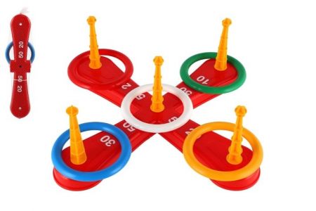 Házecí hra plast kříž s kruhy v síťce