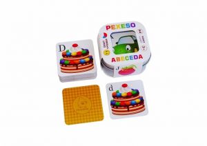 Pexeso Abeceda 64 karet v plechové krabičce 6x6x4cm Hmaťák