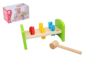 Zatloukačka s kladívkem dřevo/plast 8ks v krabici 21,5x12x11cm 12m+