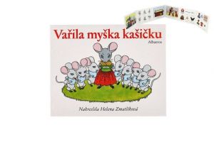 Knížka leporelo CZ text Vařila myška kašičku 16x12,5cm 24m+