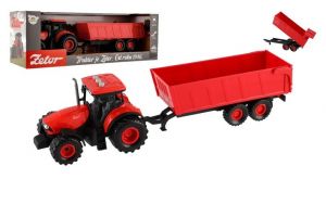 Traktor Zetor s valníkem plast 36cm na setrvačník na bat. se světlem se zvukem v krabici