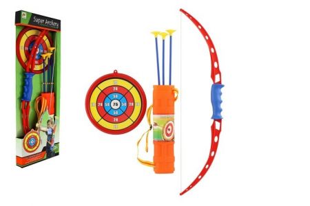 Luk 71cm +3 šípy v pouzdře + terč plast v krabici