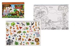 Blok Říše zvířat se samolepkami CZ verze 35x25cm